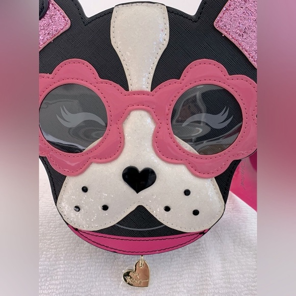 Betsey Johnson Sparkle Sunglasses Dog Pup Crossbody bag - Picture 7 of 12